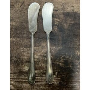 VICEROY Butter Knife Replacement 5.75" Silver Plate Vintage U.S. Set of 2